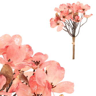 Magnolie - umělá řezaná, 6 větviček ve svazku, růžová