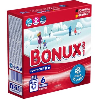 Prací prášek na bílé prádlo Bonux White Polar Ice Fresh - 6 praní - 390 g