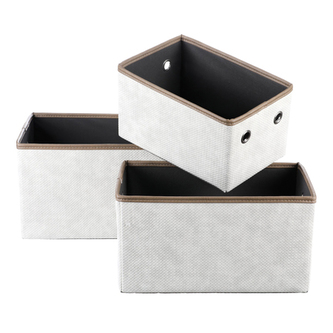 Koš látkový - skládací, šedý, cena za sadu 3 ks