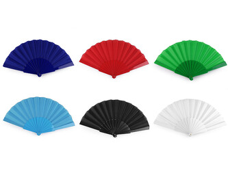 Vějíř textilní k dotvoření - 12 ks - mix č. 2