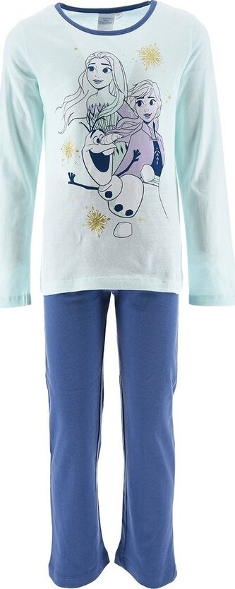 Dívčí pyžamo FROZEN Anna Elsa Olaf dlouhé, modrá, velikost: 128
