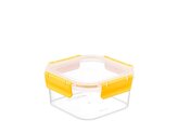 PLASTOVÁ NÁDOBA NA UCHOVÁVÁNÍ POTRAVIN ČTVERECOVÁ CLIP GUARD 800ML ŽLUTÁ