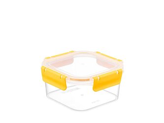 PLASTOVÁ NÁDOBA NA UCHOVÁVÁNÍ POTRAVIN ČTVERECOVÁ CLIP GUARD 800ML ŽLUTÁ
