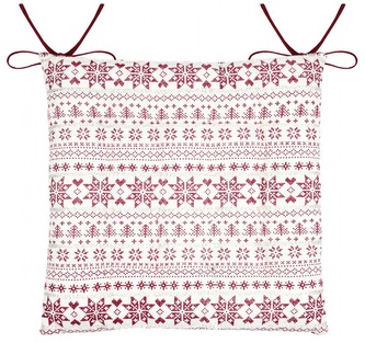 Podsedák na židli VALGENIS bílá/červená 38x38x4 cm France