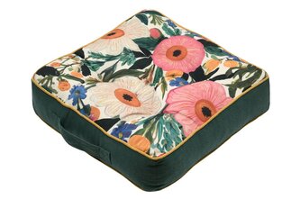 Sedací polštář na zem BETTY zelená/barevná 45x45x10 cm France