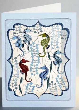 Karnet PM826 wycinany + koperta Koniki morskie