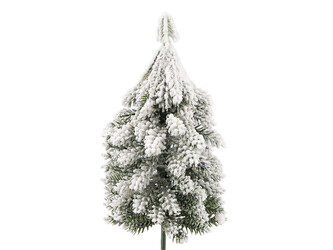 Umělý stromeček na drátku zasněžený do věnců, květináčů 13 cm, 17 cm - 1 ks - 2 (17 cm) zelená