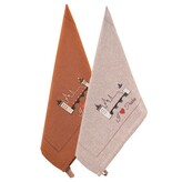 GIFTY CITY Utěrka 2 ks,50 x 70 cm,Béžová a hnědá,výšivka Karlův most,RC BA
