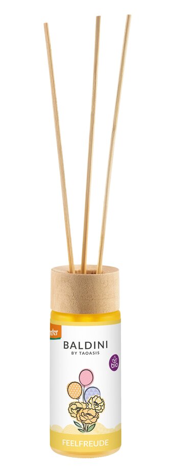 TAOASIS Baldini Aroma difuzér s tyčinkami FeelJoy BIO (50 ml) - harmonizační, rozjasňující a energizující