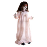 Halloween strašidelná panenka v šatech, 90 cm