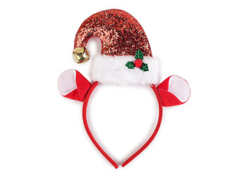 Čelenka do vlasů elf, vánoční / párty - 1 ks - 3 červená