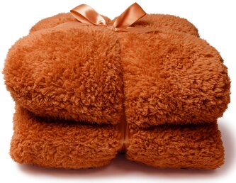 Heboučká deka Teddy oranžová