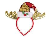 Čelenka do vlasů elf, vánoční / párty - 1 ks - 4 červená zlatá