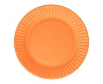 Talerzyki papierowe pomarańczowe 18cm 6szt