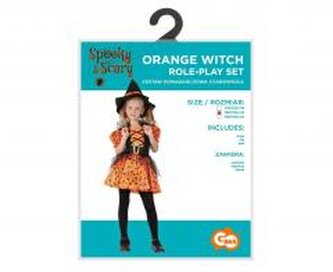 Strój dla dzieci Pomarańczowa Czarownica r.120/130