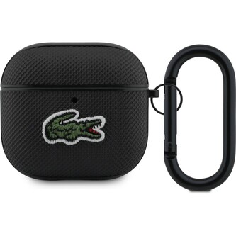 Lacoste Petit Pique Croc Logo Patch pouzdro AirPods 4 černé