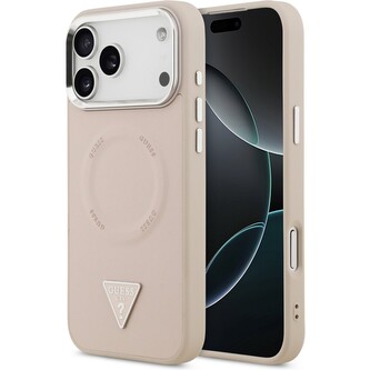 Guess PU Leather Triangle Logo MagSafe kryt iPhone 17 Pro růžový Guess PU Leather Triangle Logo MagSafe kryt iPhone 17 Pro růžový