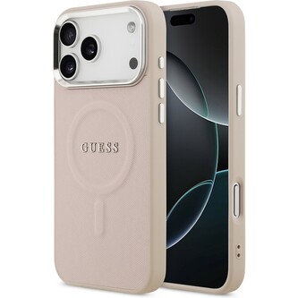 Guess PU Saffiano MagSafe kryt iPhone 17 Pro Max růžový Guess PU Saffiano MagSafe kryt iPhone 17 Pro Max růžový