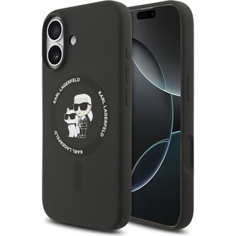 Karl Lagerfeld Liquid Silicone Karl and Choupette MagSafe kryt iPhone 17 černý Karl Lagerfeld Liquid Silicone Karl and Choupette MagSafe kryt iPhone 17 černý