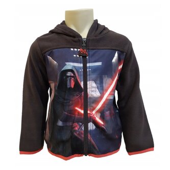 Chlapecká mikina STAR WARS fleece na zip s kapucou, šedá, velikost: 104