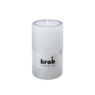 Krab - válcová svíčka 60 × 100 mm, rustikální, bílá
