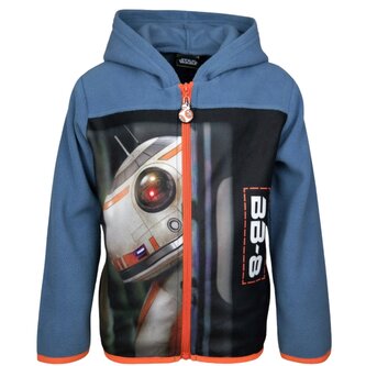 Chlapecká mikina STAR WARS fleece na zip s kapucou, modrá, velikost: 104