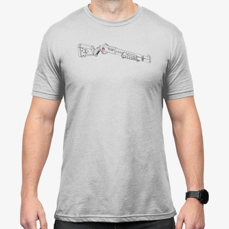 Tričko Magpul® SGA® Blueprint Blend T-Shirt Stone Gray Heather XXL