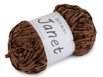 Pletací žinylková příze Janet 100 g - 1 ks - 7 hnědá