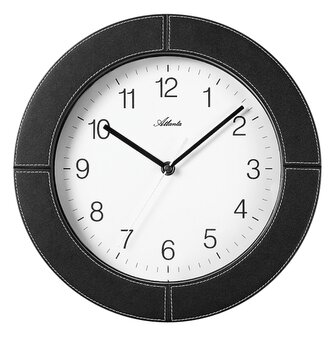 Designové kožené nástěnné hodiny AT4398 Atlanta 30cm