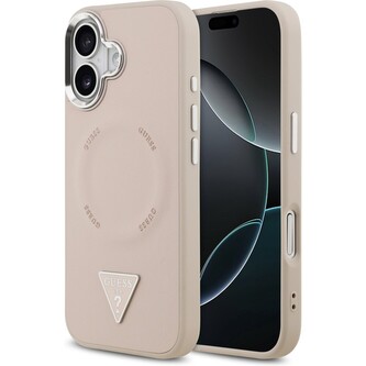 Guess PU Leather Triangle Logo MagSafe kryt iPhone 17 růžový Guess PU Leather Triangle Logo MagSafe kryt iPhone 17 růžový