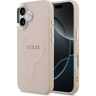 Guess PU Saffiano MagSafe kryt iPhone 17 růžový Guess PU Saffiano MagSafe kryt iPhone 17 růžový