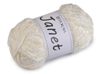 Pletací žinylková příze Janet 100 g - 1 ks - 2 krémová světlá