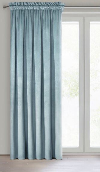 Dekorační velvet závěs s řasící páskou ESTER 140x250 cm mořská zelená (cena za 1 kus) MyBestHome