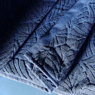 Ręcznik | ESTRELLA | bawełniany niebieski w liście | 70x130 cm | 896939