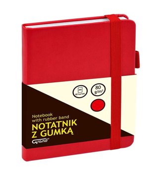 Notatnik A6/80K kratka z gumką czerwony GRAND