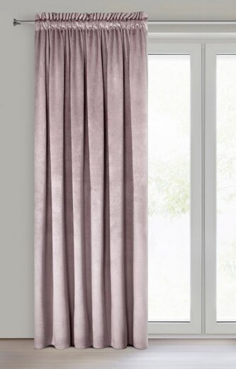 Dekorační velvet závěs s řasící páskou ESTER 140x250 cm pudrová růžová (cena za 1 kus) MyBestHome