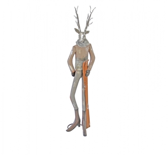Kovový jelen s lyžemi 77,5 cm Kovový jelen s lyžemi 77,5 cm