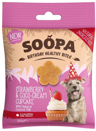 Soopa Healthy Bites Cupcake s jahodami a kokosem 50 g Soopa Healthy Bites Cupcake s jahodami a kokosem 50 g