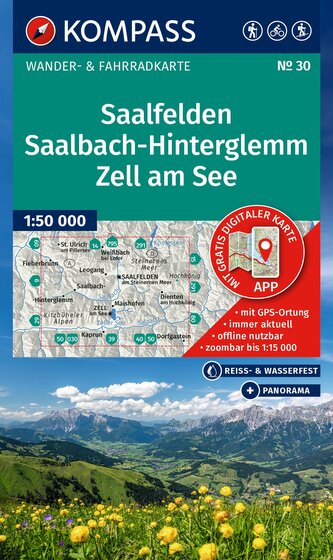 KOMPASS Wanderkarte 30 Saalfelden, Saalbach-Hinterglemm, Zell am See 1:50.000