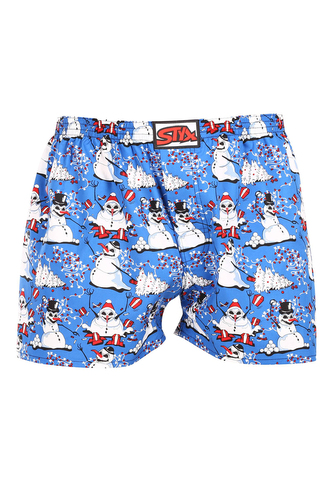 Pánské trenky Styx art klasická guma Vánoce sněhuláci (A1751) XXL