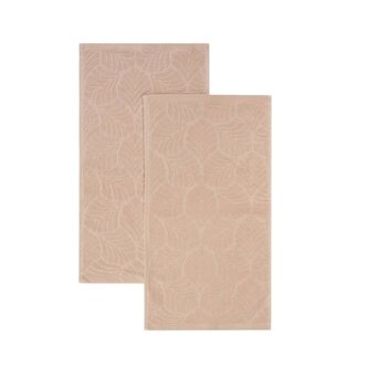 Zestaw ręczników | ESTRELLA | bawełnianych beżowych w liście | 2*30x50 cm | 897035