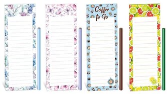 Magnetický blok 7,5 x 24 cm s tužkou 60l. mix 2