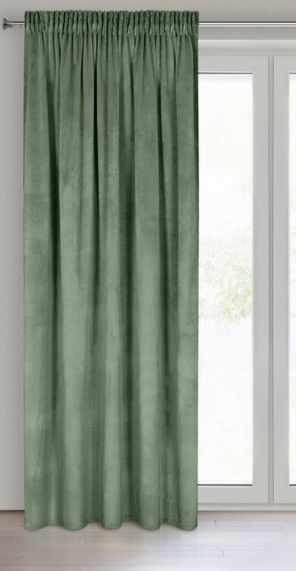 Dekorační velvet závěs s řasící páskou ESTER 140x250 cm tmavě mátová (cena za 1 kus) MyBestHome