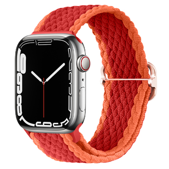 Pletený řemínek se sponou pro Apple Watch 42/44/45/46/49mm,Červeno-oranžový