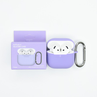Jednobarevný obal s karabinou pro AirPods 4,Purple