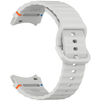 Vroubkovaný řemínek s barevnou přezkou pro Samsung Galaxy Watch 7,Šedá