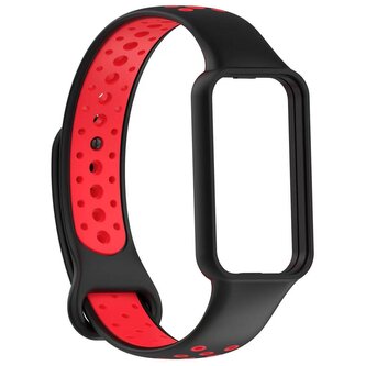 Perforovaný náhradní náramek Mi Band 8 Active / Redmi Band 2,Černo-Červený