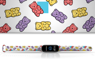 Náhradní náramek Mi band 3/4/5/6/7 Medvídci,Bílá,Xiaomi Mi band 3/4