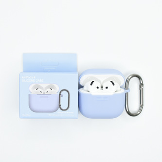 Jednobarevný obal s karabinou pro AirPods 4,Sky Blue