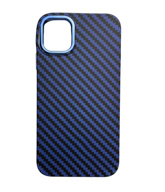 Vzorovaný carbonový kryt pro iPhone 12/12 PRO,Tmavě Modrý
